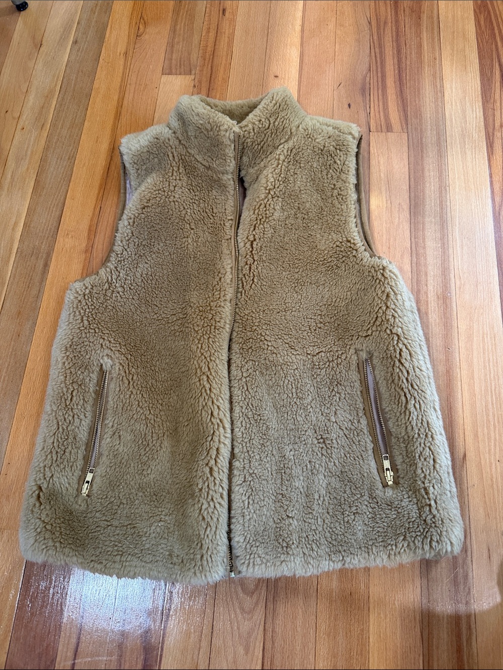 J. Crew Taupe Plush Sherpa Vest
